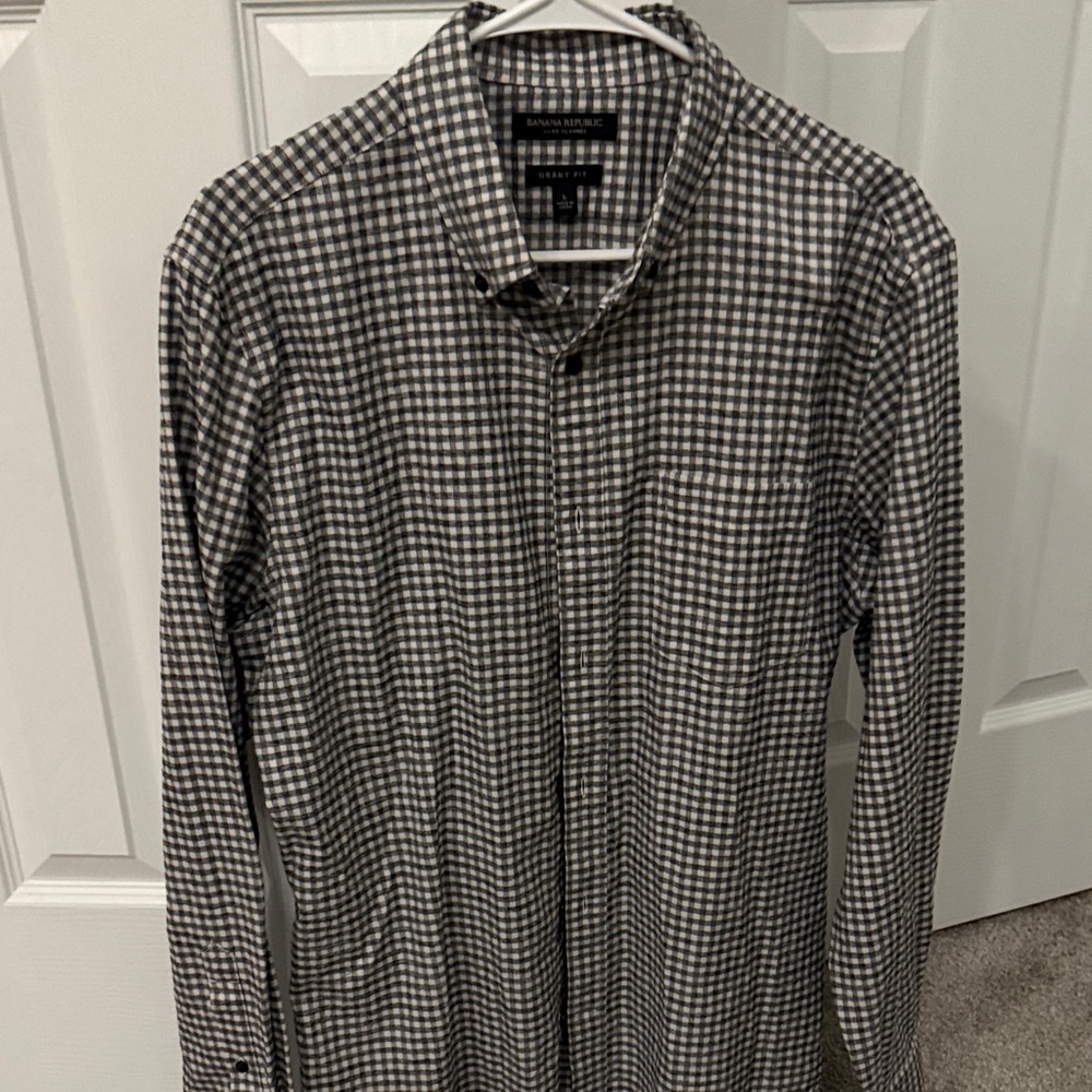 Banana Republic Black and White Gingham Shirt